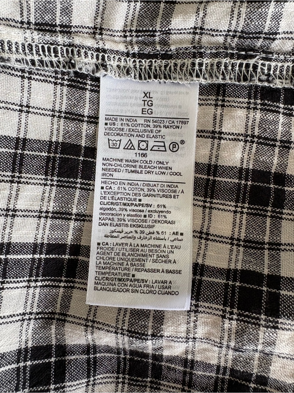 Old Navy Plaid Puff Sleeve Smocked Midi Swing Dress Size XL Cottagecore Peasant - Picture 14 of 16